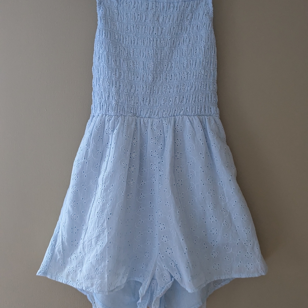 Light Blue Eyelet Romper